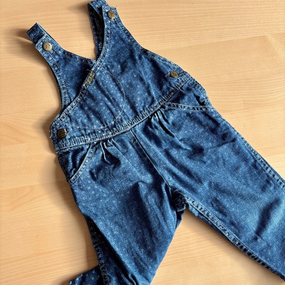 Vintage OshKosh B'gosh denim overalls cross front 2T
